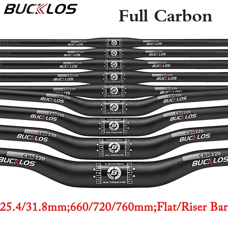 

Велосипедный руль BUCKLOS из углеродного волокна 31,8/25,4 мм, руль для горного велосипеда 660/720/760 мм, плоский/подъемный стержень, Сверхлегкий Руль «...