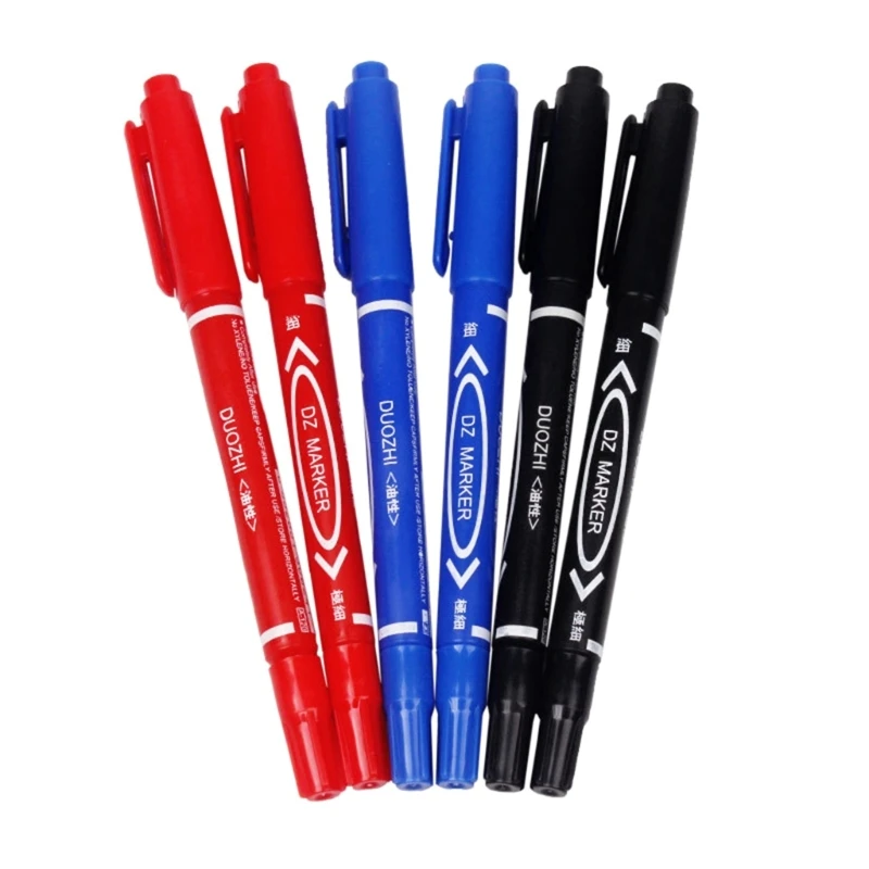 6pcs Twin Tip Permanent Marker Fine Point & Ultra Fine Point