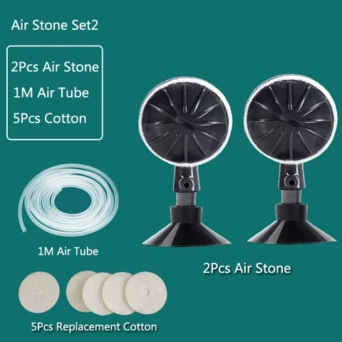 1/2Pcs Plastic Aquarium Air Stone Pond Fish Tank Pump Aerator Aeration Hydroponic Oxygen Air stone Accessories with Suction Cups