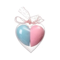 2 pcs love heart shaped face makeup sponge powder puff cosmetic tool 3 colors makeup remover pads face cleaning tool beauty