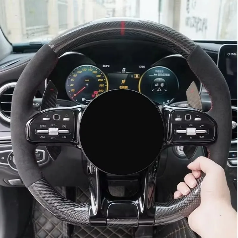 Фото 【2025】 Руль из углеродного волокна с половиной алькантары для Mercedes Benz AMG GL X164 X166 GLC X253 C253 GLS X167 G Wagon W463 G63 №5