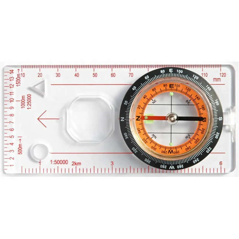 

Professional Portable Magnifying Compass Ruler Scale Scout Hiking Camping Boating Orienteering Map Dropship