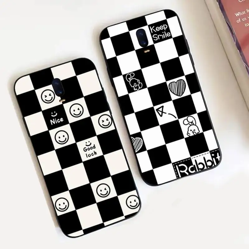 

Retro Classic Chess Board Grid Korea Phone Case For Oppo Reno Realme C3 6Pro Cover For vivo Y91C Y17 Y19 Funda Capa