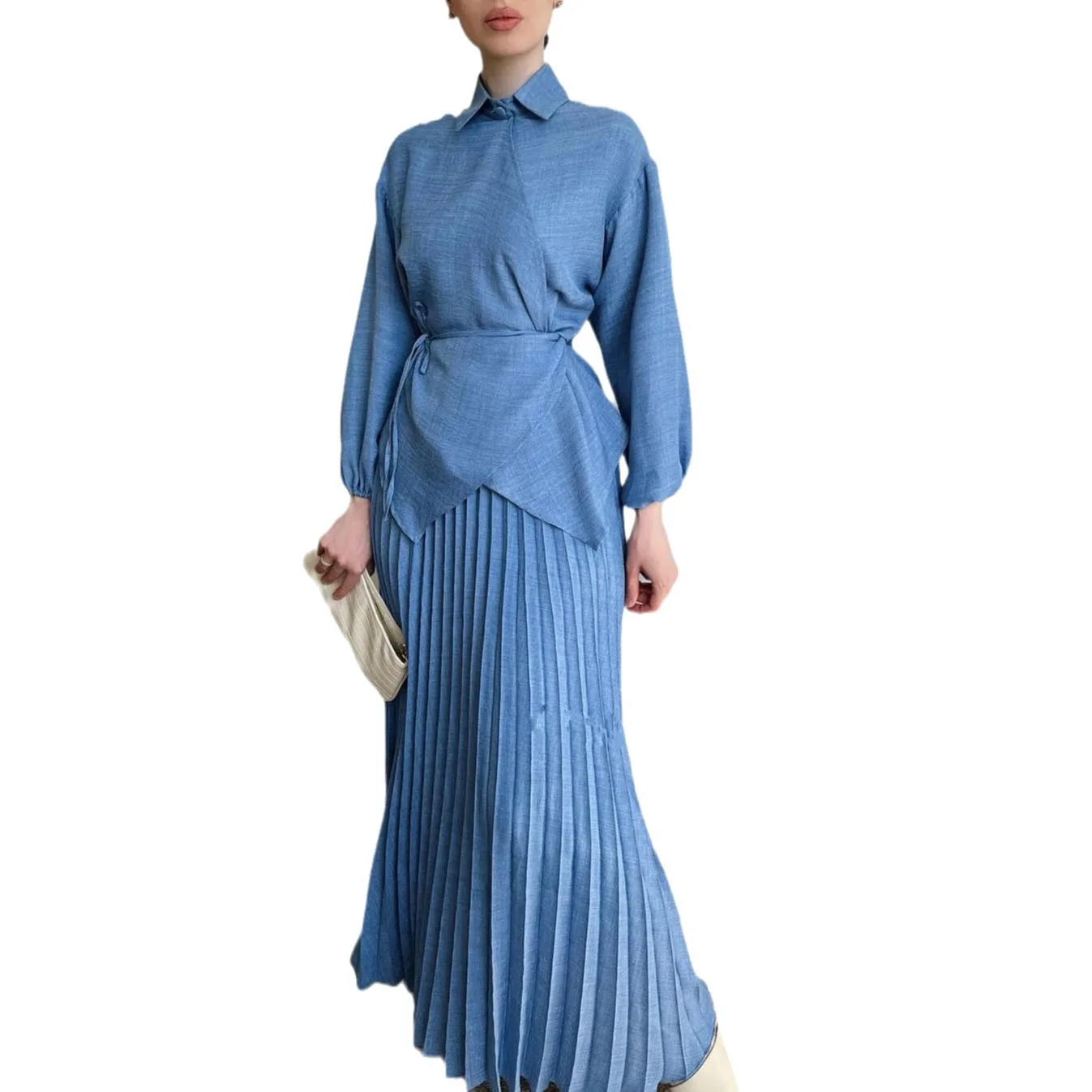 Комплект из двух предметов для женщин мусульманский комплект топ на завязках и