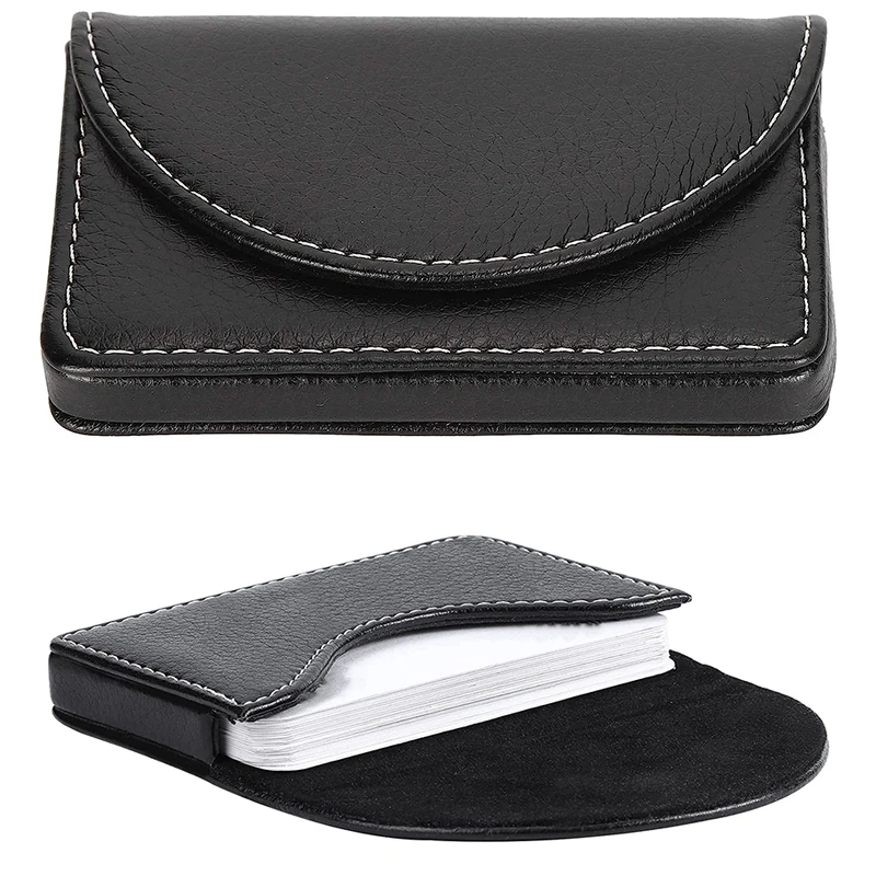 PU Leather Business Card Holder Professional Men's Credit Card Case With Magnetic Shut RFID Large Capacity Wallet 96*65mm
