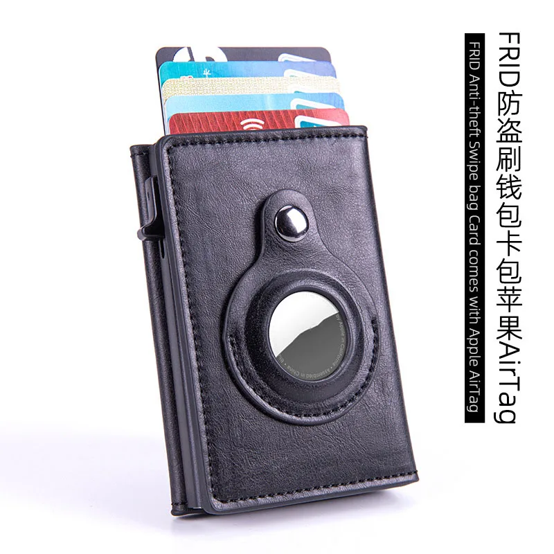 Airtag Wallet Card Holder Porta Credencial Cartera Carteira Masculina Rfid Smart Wallet Men Air Tag Luxury Couro Billetera Hombr