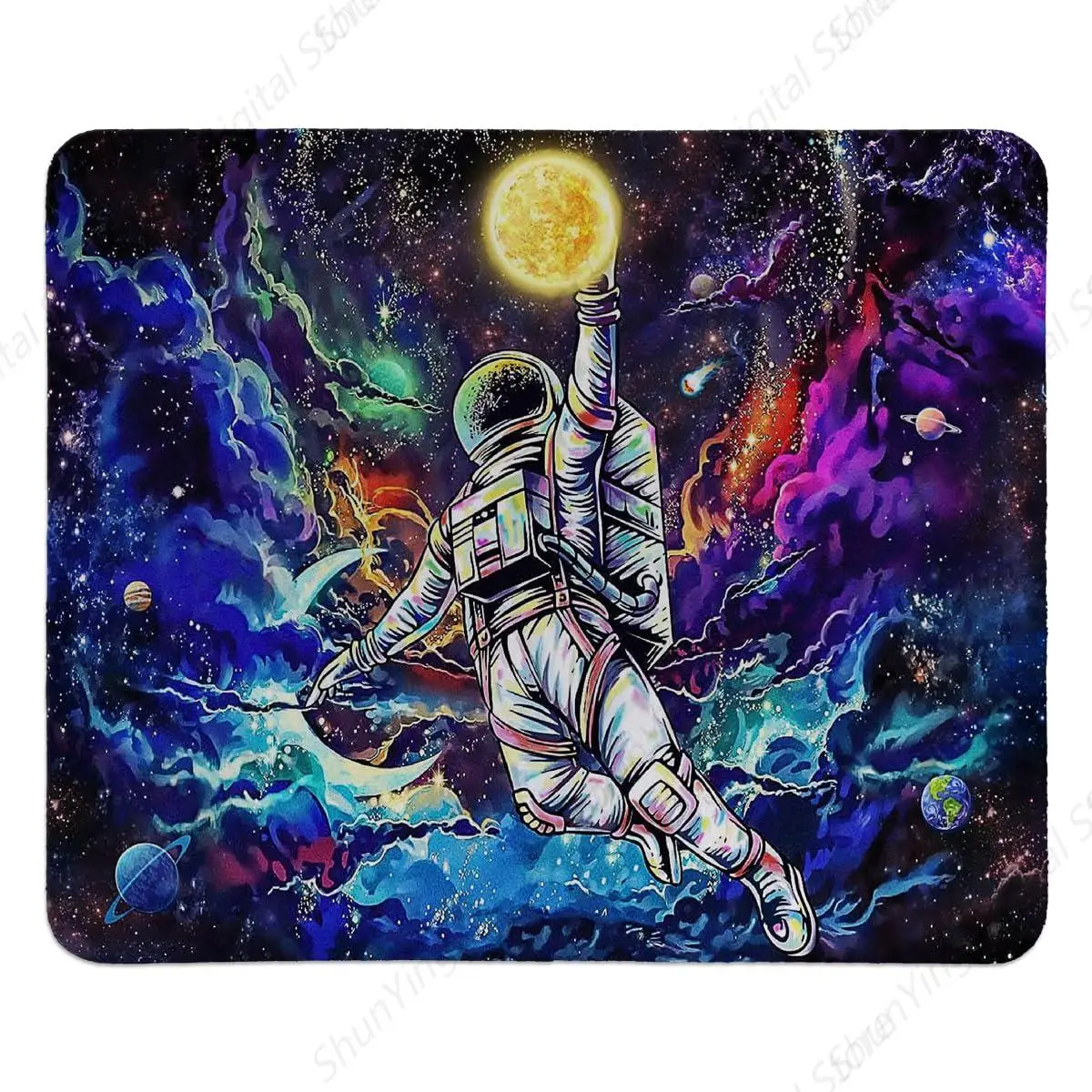 Крутой коврик для мыши с принтом астронавта мальчиков и мужчин Space Galaxy настольный