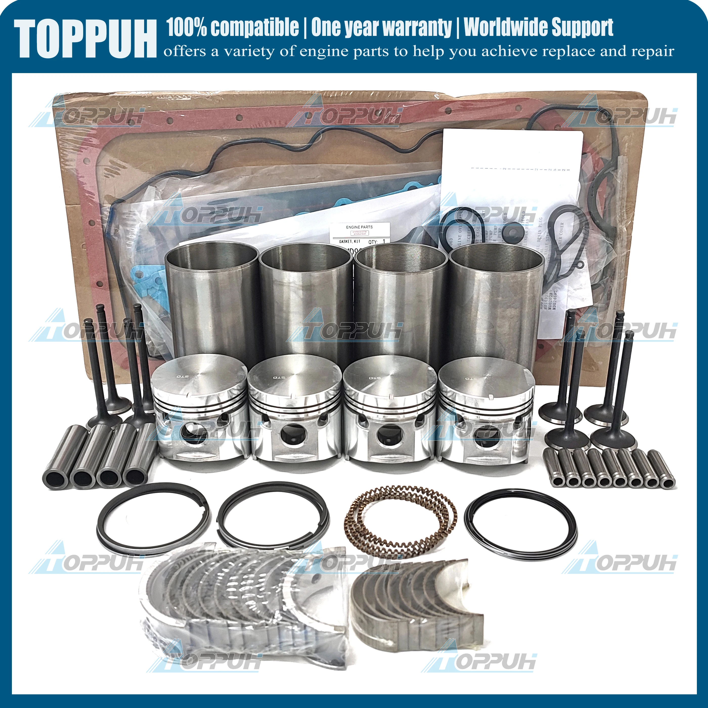 Комплект для ремонта двигателя Mitsubishi Forklifts 4G52 прокладок цилиндров подшипники