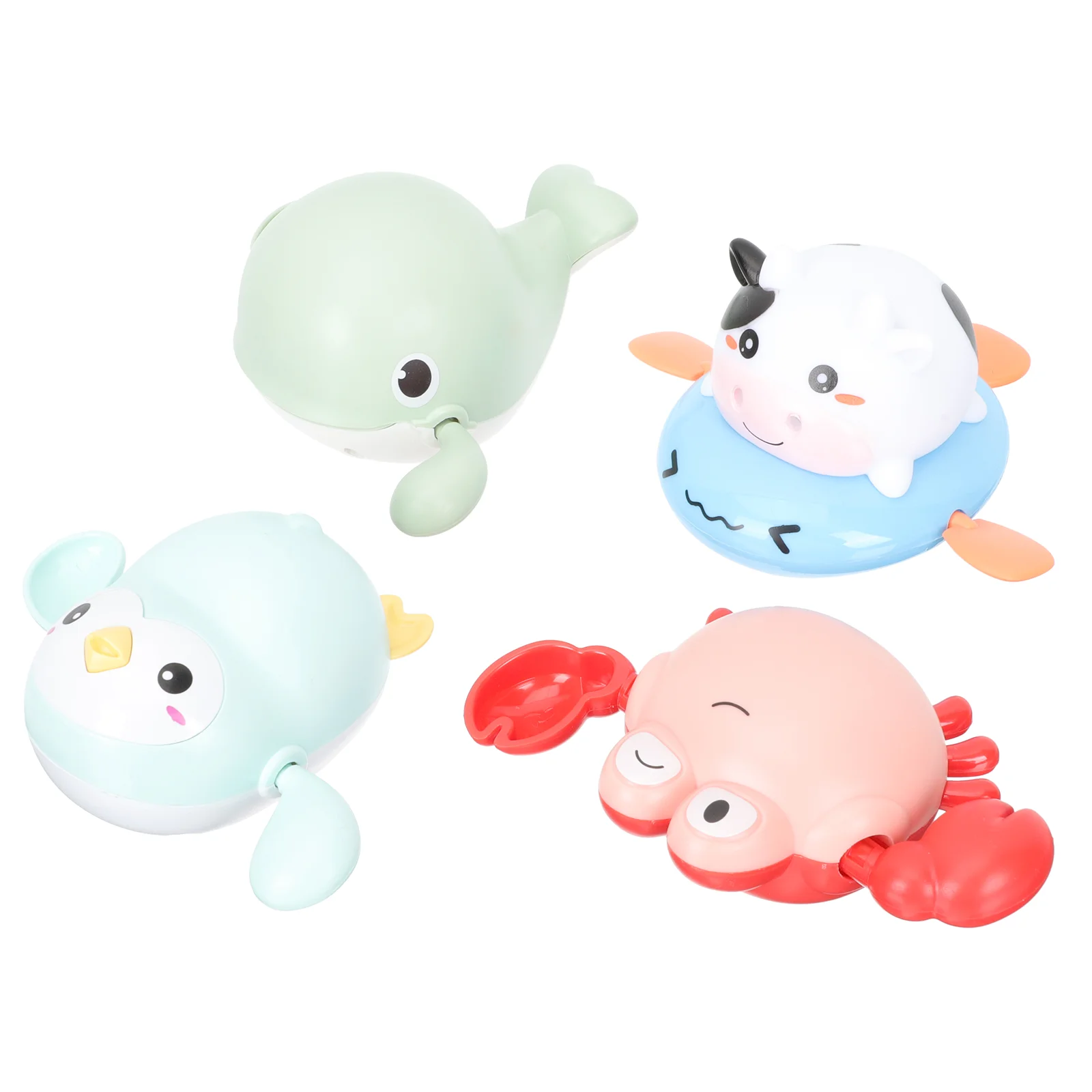 

4Pcs Baby Bath Toys Adorable Wind-up Baby Toys Infant Water Wind Water Plaything