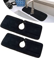 sinland microfiber kitchen faucet sink mat drip splash catcher with snap fastener absorbent reusable drying mat 15inx5in 2 pack