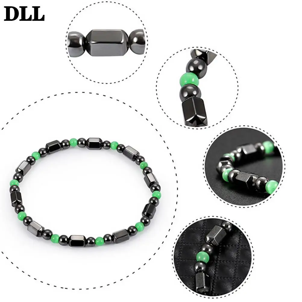 

Magnetic Hematite Health Bracelet Black Magnetite Malachite Power Crystal healing Bangle Natural Stone