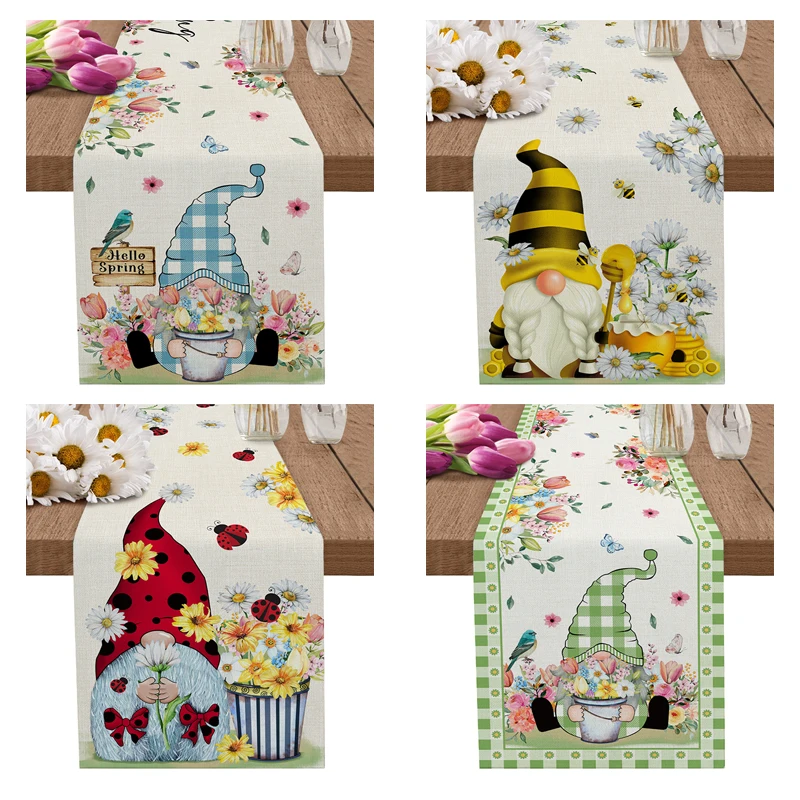 

Spring Tulip Flower Truck Print Table Runners Modern Tablecloths Home Wedding Decoration Table Runners Easter Decorations