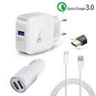 USB-кабель 1 м Type-C для honor 10 9 Xiaomi 6 mi a1 a2 mix 2s 3 Nubia Z11 Z17 Axon 7 QC 3,0, адаптивный USB-адаптер для быстрой зарядки, автомобильное зарядное устройство