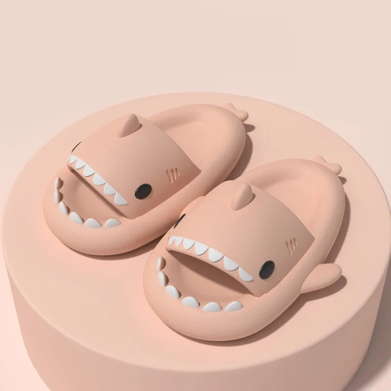 

Cute Shark Slippers 4CM Platform Women Men Indoor Bathroom Slides Couples Summer Shoes Soft EVA Female Male Beach Flip Flops