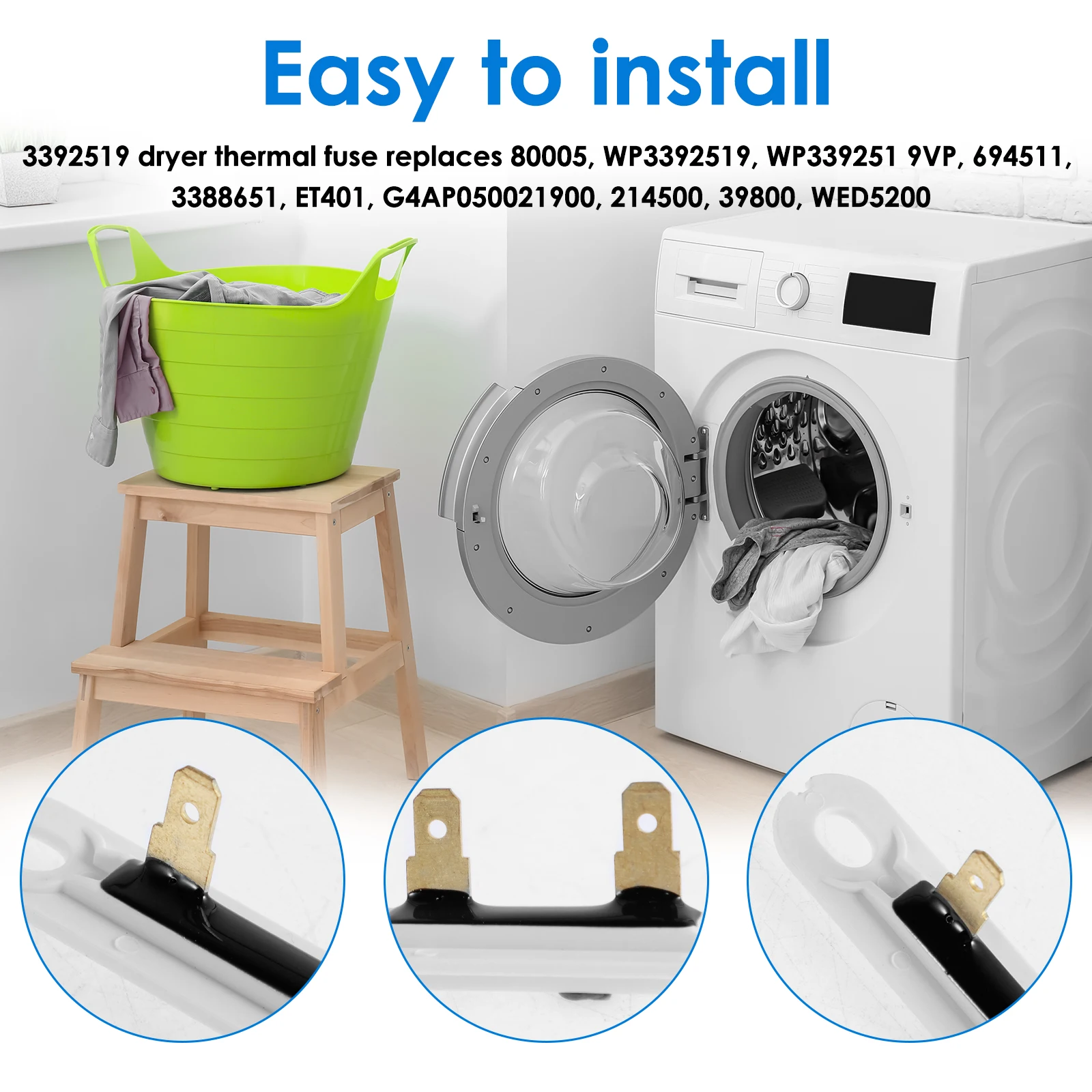 Термопредохранитель для сушилки 3392519 совместимый с 80005 WP3392519 694511 Премиум сушилка