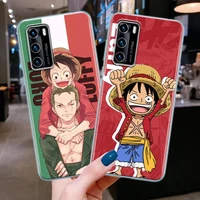 one piece luffy zoro cute anime clear silicone phone case for huawei p30 p40 p20 lite p50 pro p smart z 2019 soft tpu back cover