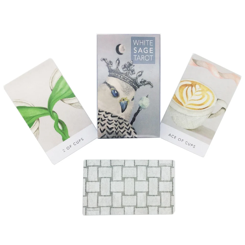 

White Sage Tarot Cards Games 78 Cards Full English Friends Party Board Tarot Game Divination Fate Game Card
