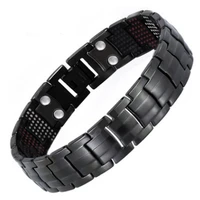 oktrendy mens 100 pure titanium magnetic bracelet for women 4in1 magnets negative ions germanium health bracelets wristband