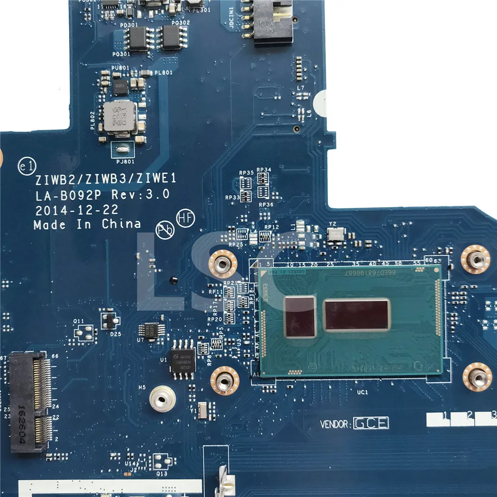 SZWXZY для Lenovo B50-80 материнская плата ноутбука FRU 5B20K02837 5B20K02738 I3-5020U CPU LA-B092P 100% рабочий |