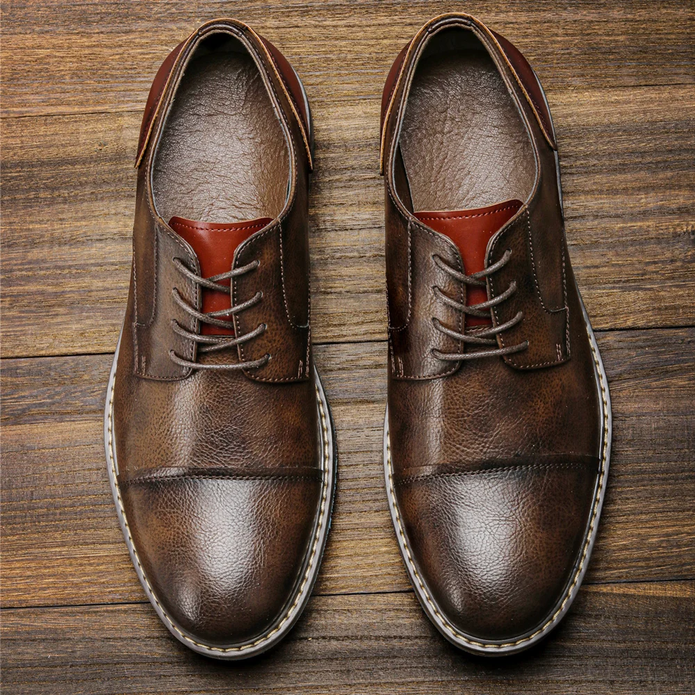 

Retro Men's Derby Shoes Nice Pop Men Casual shoes Fashion Men Leather Shoes #AL6603