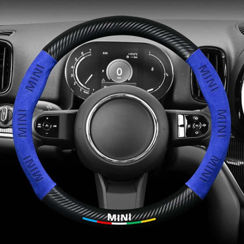 

Suede Carbon Fiber Non-Slip Car Steering Wheel Cover For BMW Mini Countryman Cooper S F54 F55 F56 F57 F60 R54 R55 R56 R60 R61