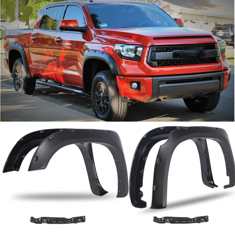 

Hot Sale 2Pair/Set Rear /Front for Fender Flares For Toyota Tundra 2014-2017 Smooth Surface Style/Striae Style