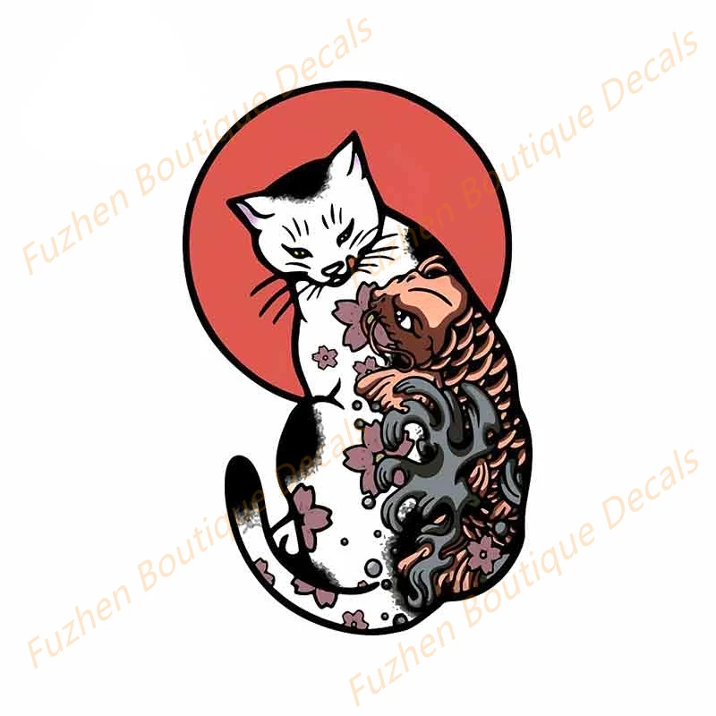 

Fuzhen Boutique Decals Exterior Accessories Horitomo Monmon Cat Personality Car Stickers Vinyl Decal Cartoon Decoration Suitable