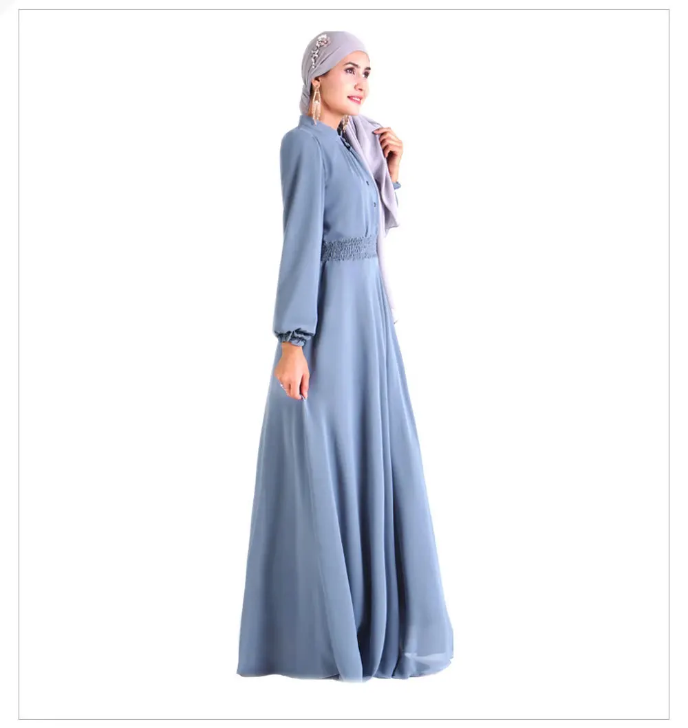 Islamic Clothes Muslim Dress 8 Colors Two Layer Chiffon Abaya For Women Dubai 2022