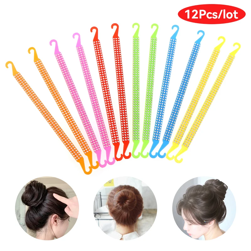 

Ponytail Rubber Elastic Hook Hair Bands For Women Gum Hooks Hair Accessories with Hook Holder Bungee Hair Thick Hair Styling