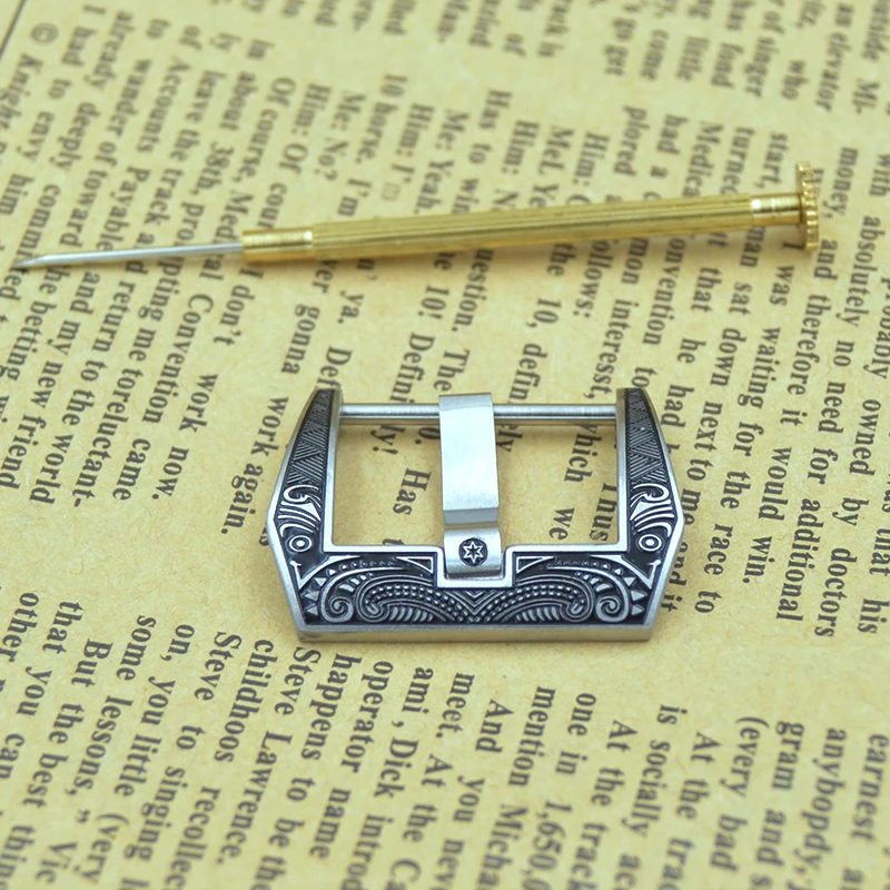 

18mm 20mm 22mm 24mm 26mm Solid Stainless Steel Silver man Watch Band Clasp Retro Metal Leather Watchbands Strap Pin Buckle Belt