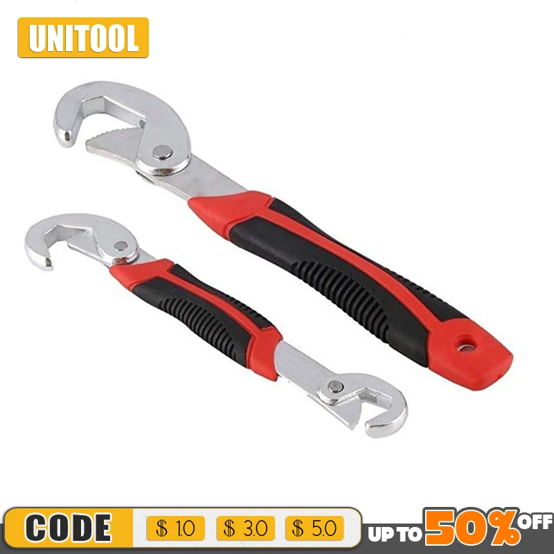 

QUK Wrench Set Universal keys 2pcs 9-32mm Multi-Function Adjustable Portable Torque Ratchet Oil Filter Spanner Hand Tools