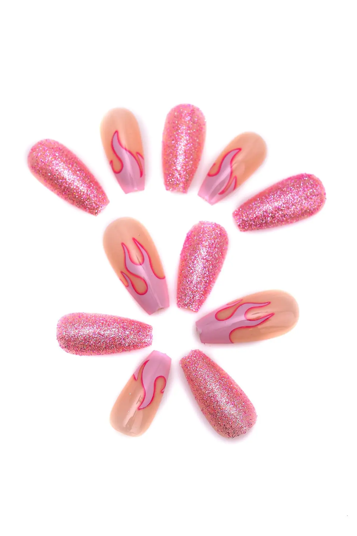 

Новые искусственные ногти и клей с розовым узором для женщин, трендовый дизайн ногтей, маникюр, Красота и здоровье, уход