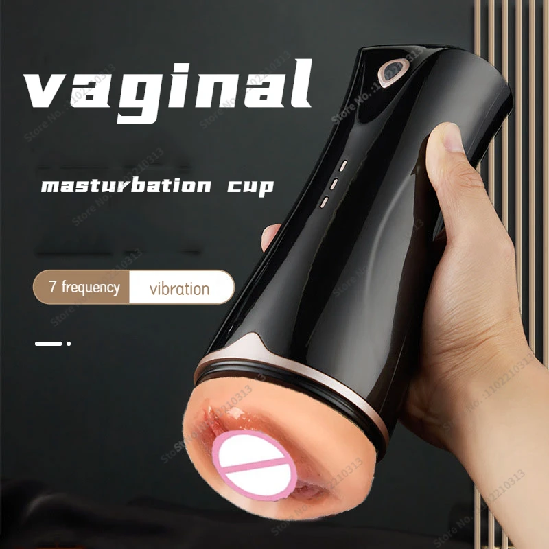 

Vagina Masturbator Cup for Men Automatic Powerful Vibration Masturbation Cup Real Pussy Vibrator Sex Toys Shop Sexual Machine