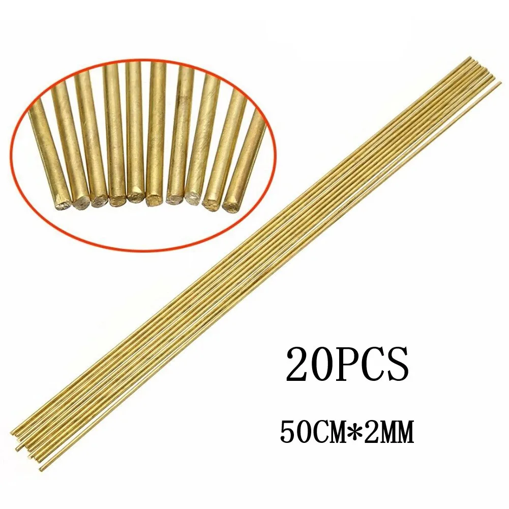

20Pcs Brass Welding Rod Brazing Electrode Phosphor Copper Wire 2mm*50cm 650 °C For Soldering Station Accessories