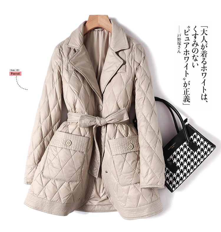 Luxury High Quality Thin Slim Casaco Feminino  Winter Coat Women  90%  White Duck Down  Autumn/Winter  Jackets for Women