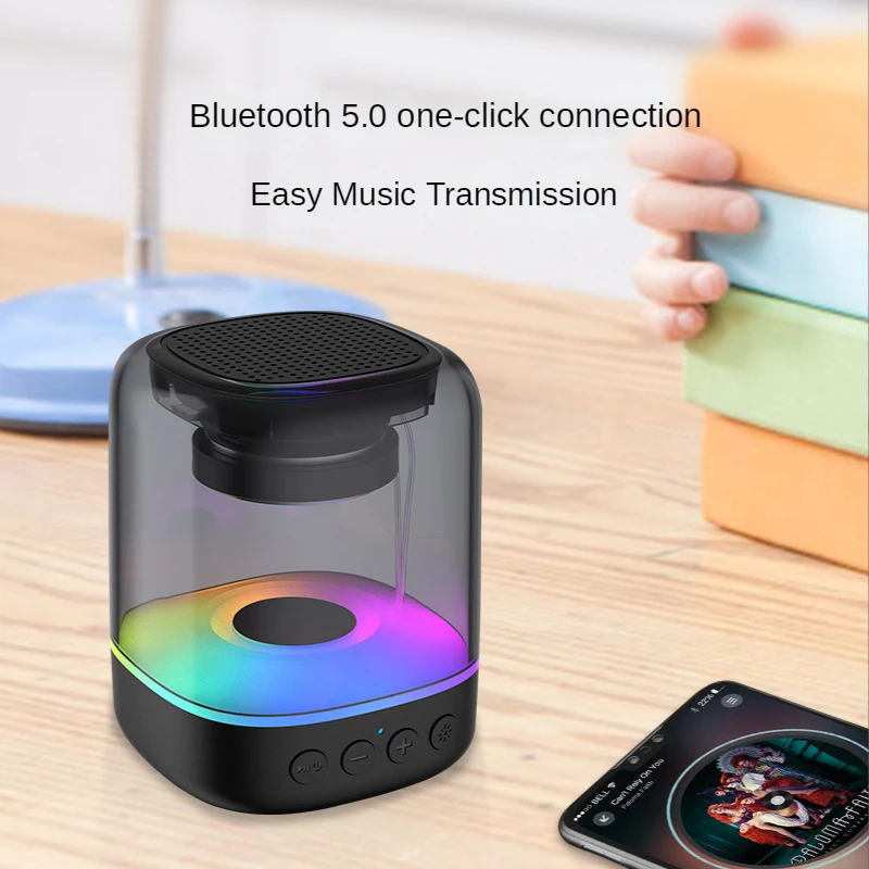 

RGB Flash Wireless Bluetooth Speaker Desktop Card USB Flash Drive Personality Gift Stereo Overweight Bass