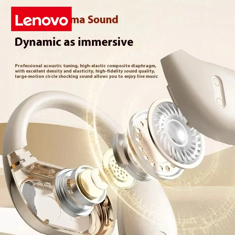 Фото Lenovo OWS Новые наушники-перевода с искусственным интеллектом, без вкладышей, Bluetooth ENC наушники с 144 видами языков, синхронный перевод №4
