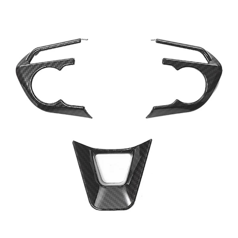 

3x Тюнинг автомобиля углеродное волокно текстура интерьер рулевое колесо рамка Крышка Кнопка управления отделка Совместимость с RAV4 2020