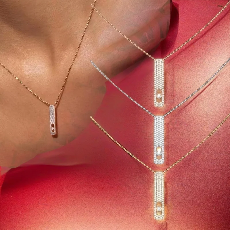 Элегантное оригинальное ожерелье MY FIRST DIAMOND PAVÉ из белого золота с бриллиантами