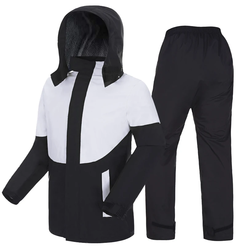 Suit Waterproof Motorcycle Raincoat Covers Portable Office Jackets Covers Rain Pants Poncho Men Regenjassen Rain Gear XF100YH