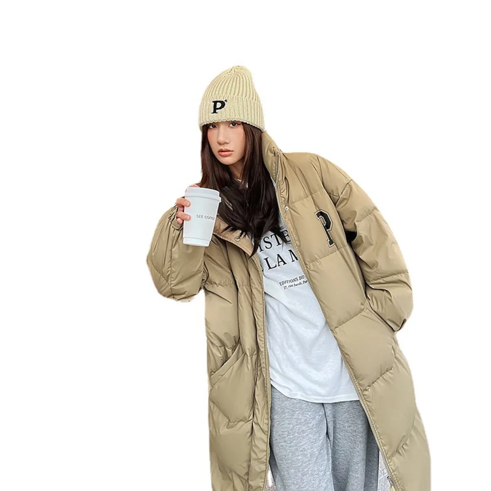 Large Pq knee length new medium length down cotton clothes Women's clothing 2022 winter temperament Versatile heavy cotton