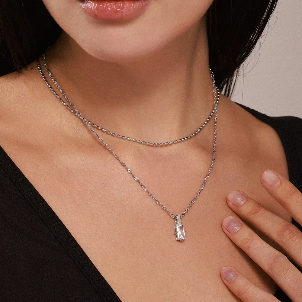 TOSOKO модные двухслойные ювелирные изделия из нержавеющей стали маленькое