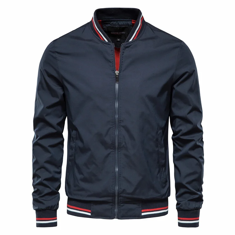 

Bomber Jacket Men Casual Solid Color Slim Fit Autumn Fashion High Quality Baseball Mens Jackets New Chaquetas Hombre Clothing