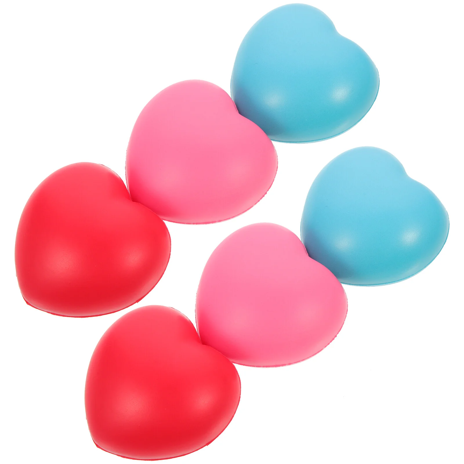 

6 Pcs Ball Heart Children Toys Heart-shaped Squeeze Pu Office Balls Childrens