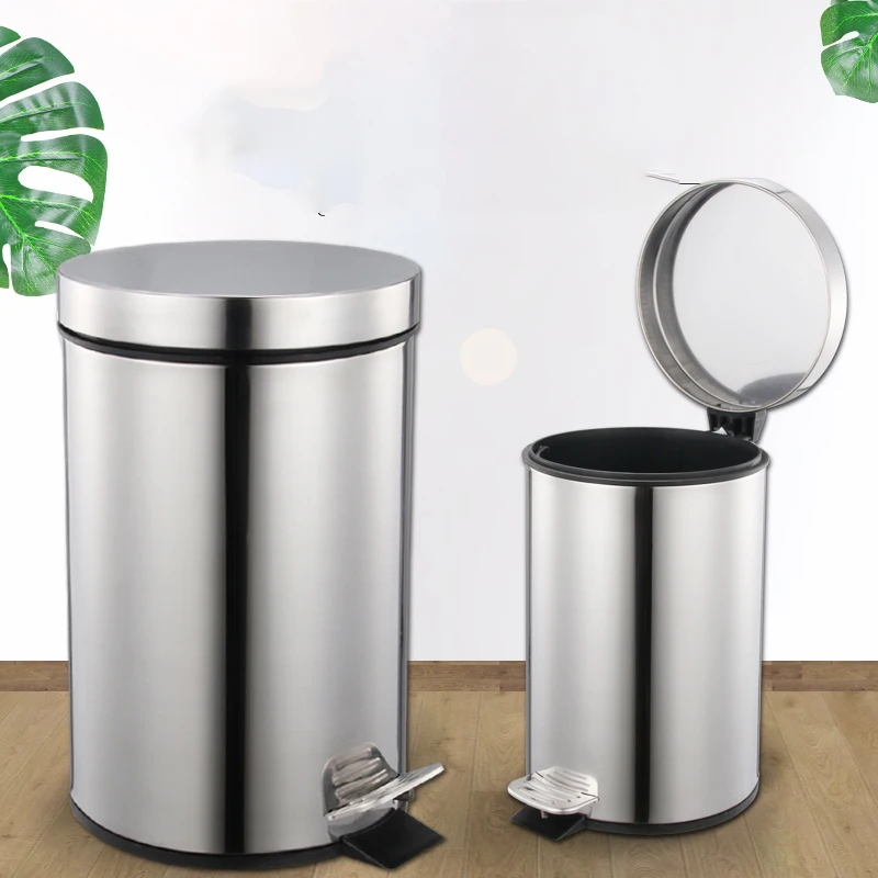

Living Room Trash Can Kitchen Stainless Steel Diaper Bedroom Trash Can Bathroom Desk Cleaning Tools Poubelle House Accessories