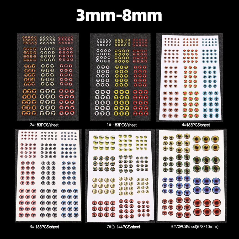 

Fishing Tool Fishing Hook High Carbon Steel Lifelike With Fishing Lure 228sets 3D Bait Eye Stickers DIY Accessories
