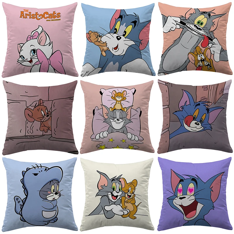 

Throw Pillow Covers Tom Decorative Pillowcases 40x40 Cushion Cover 45x45 Car Sofa Bedding Decor Anime Short Plush Children Gifts