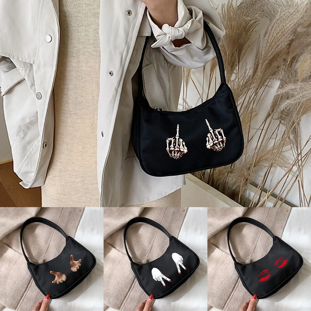 

2022 Women's Mini Underarm Bags Fashion Street Handbag Small Bag CuteChest Print Casual Underarm Bag Shopping Hobo Shoulder Bags
