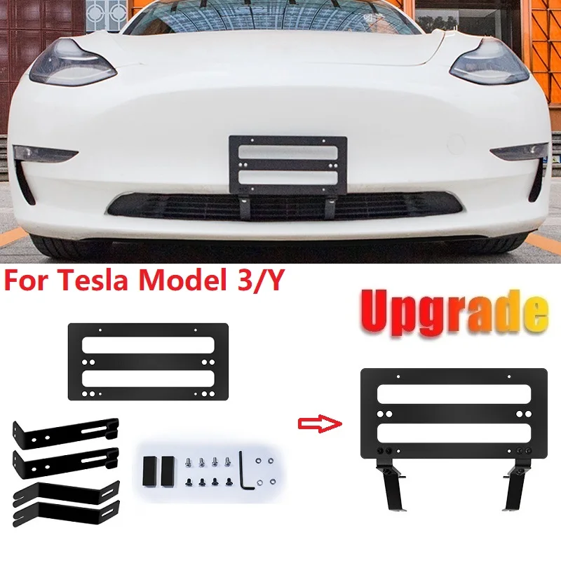 

License Plate Update Lifting For Tesla Model 3/Y 2023 Accessories Lifting License Plate Frame For Tesla Model 3/Y 2017-2023