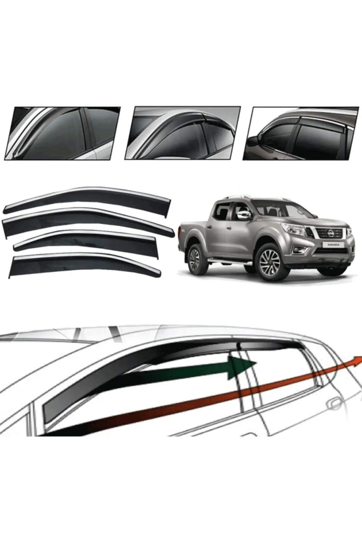 

Хромированное стекло для лобового стекла Nissan Navara 2020 4